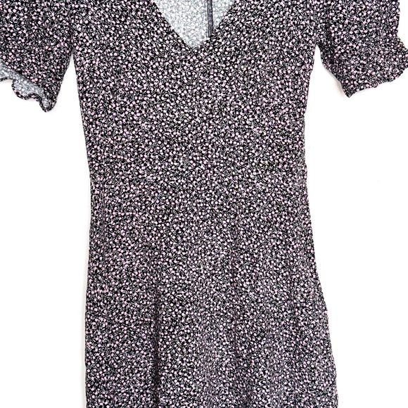 Divided By H&M Womens Dress Size XS Floral Mini Short Zipper 90's Y2k V Neckline - Picture 4 of 12